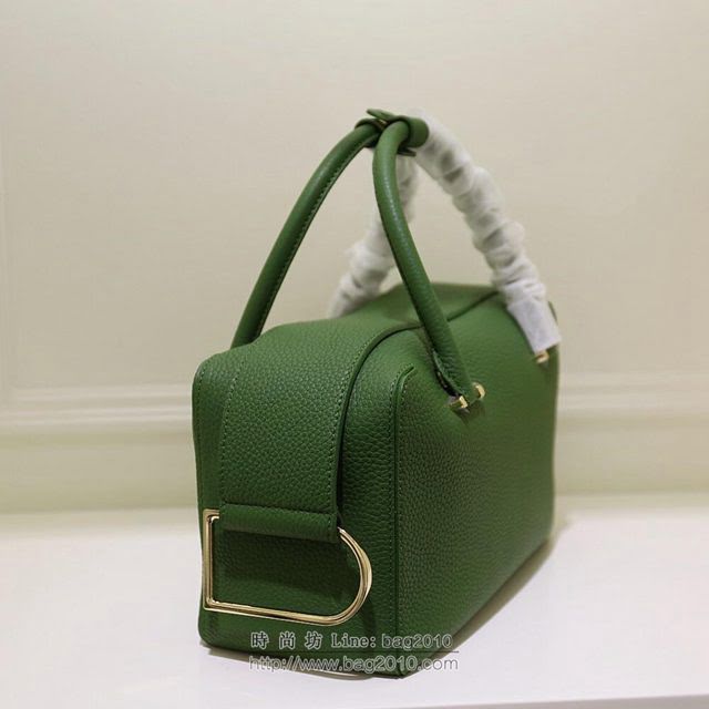 DELVAUX女包 Delvaux新標誌性包款 Cool Box 中號 德爾沃女手提包 手拎包 手腕包 艾草綠  fcs1401